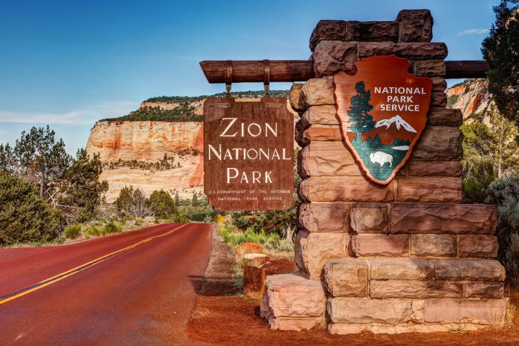 Zion national park entrance