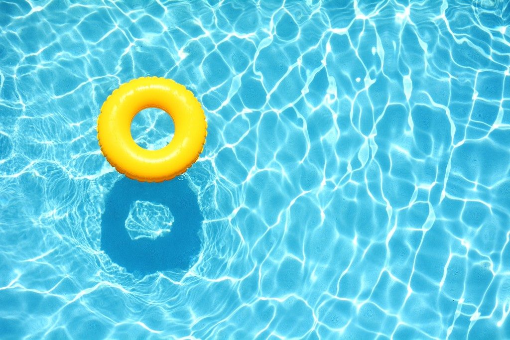 yellow float in a swimming pool